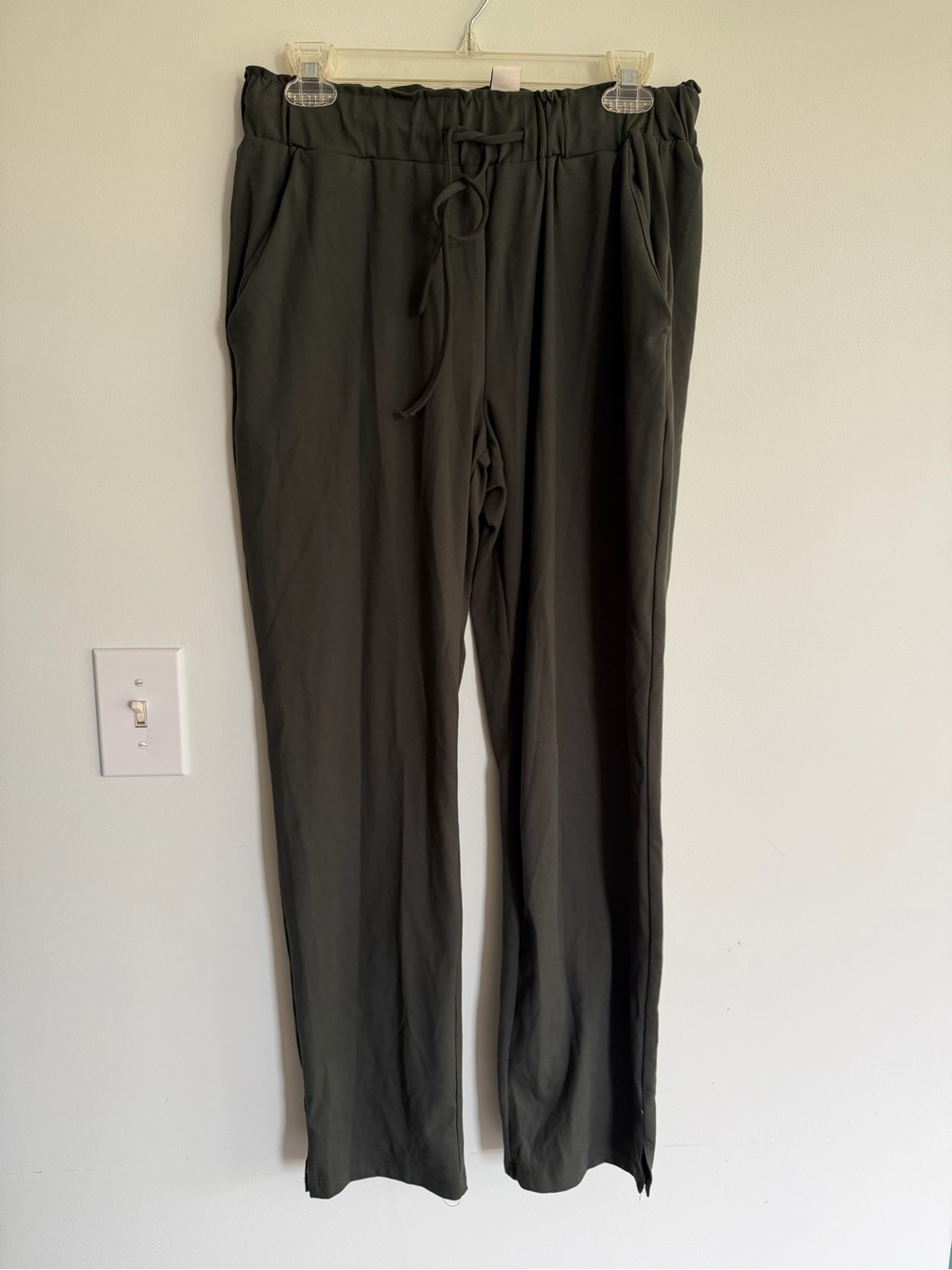 Joie WoMen's Drawstring Relaxed Fit Pants - Dark Green Casual Earthy Everyday